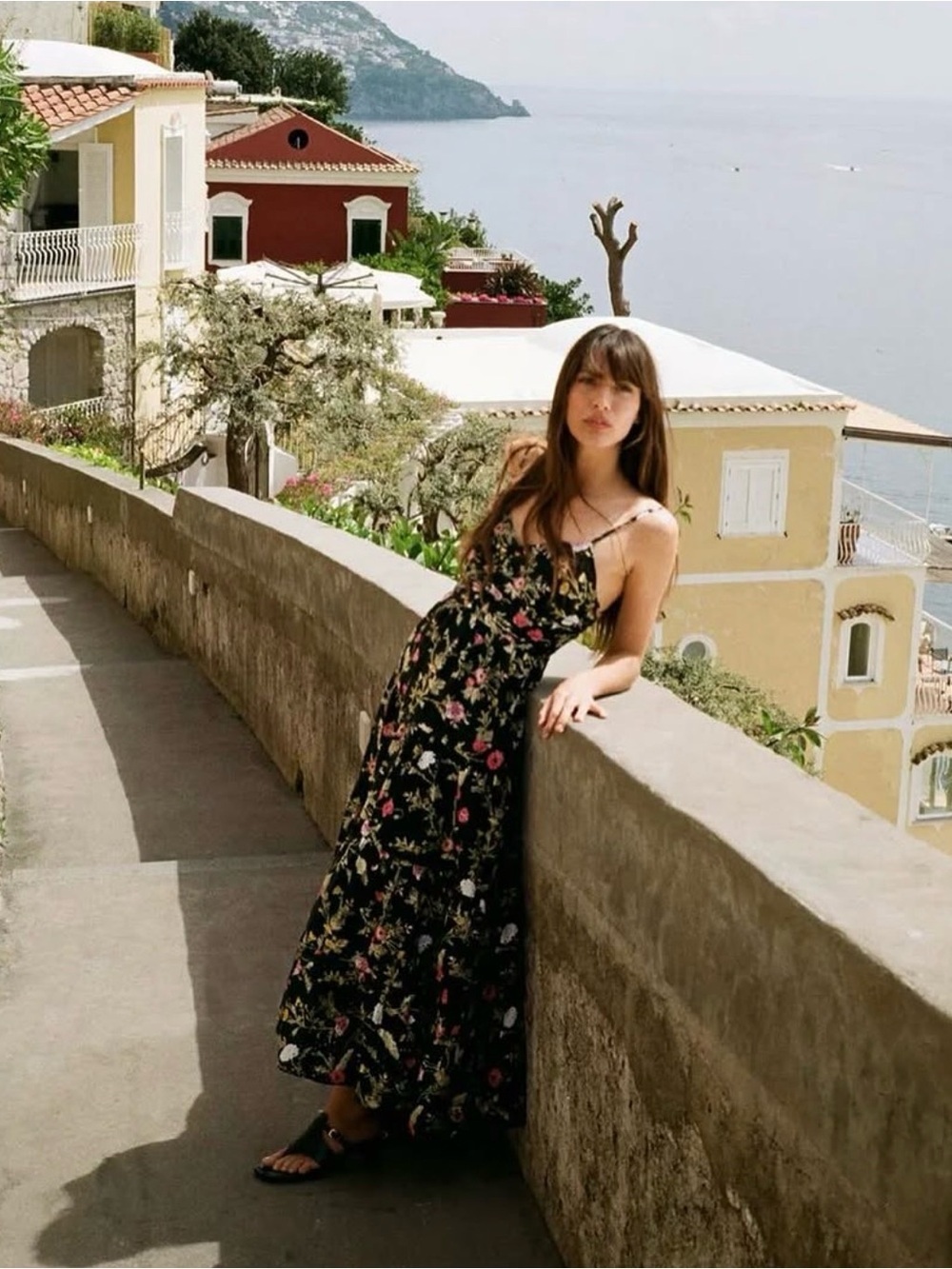 Zara Black Floral Eyelet Midi Dress Size S Cottagecore Romantic Blogger Favorite